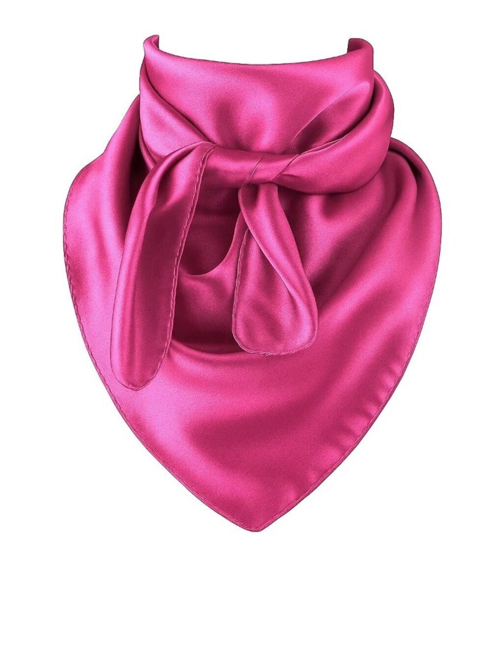 Fuchsia Pink Satin Square Scarf 23x23 Western Wild Rag Cowgirl Cowboy